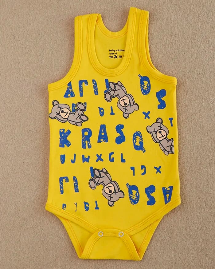 بادی نوزادی مدل خرس و حروف انگلیسی