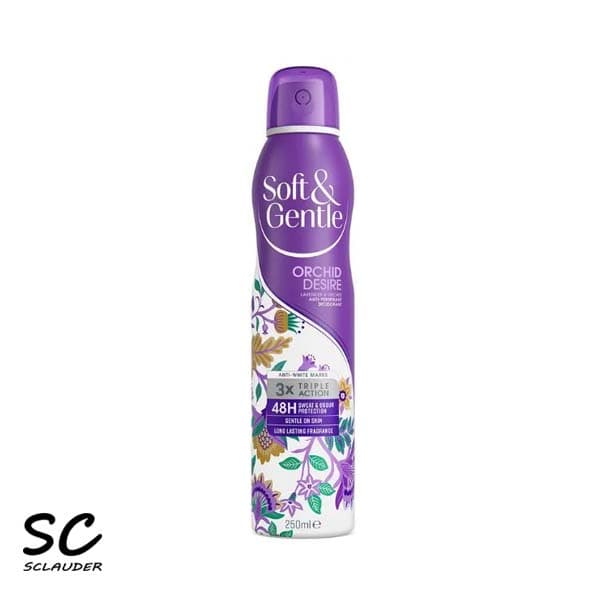 اسپری ضد تعریق با رایحه اسطوخودوس و ارکیده سافت اند جنتل Soft & Gentle