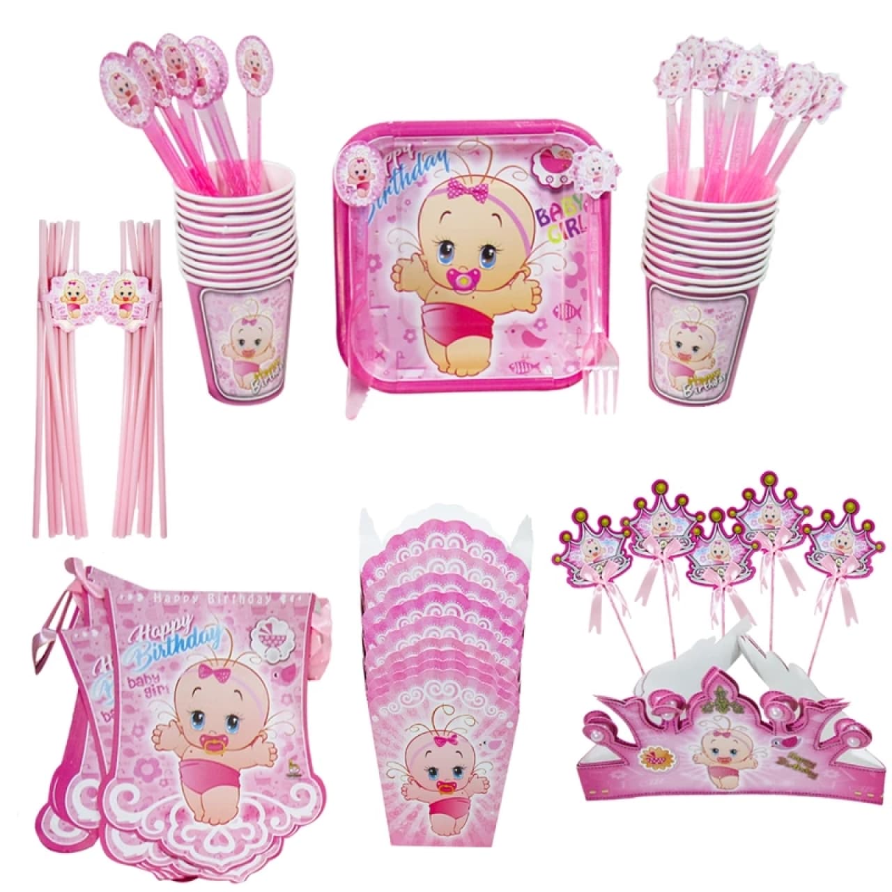 مجموعه 90 عددی تم تولد مدل Baby Girl