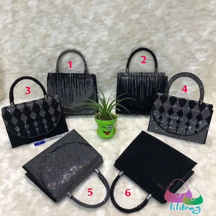 کیف زنانه مجلسی نگین دار کد 13017