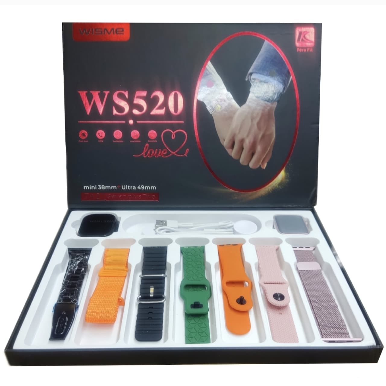 پک دوتایی ساعت هوشمند wisme مدل WS520 با 7 بند متنوع