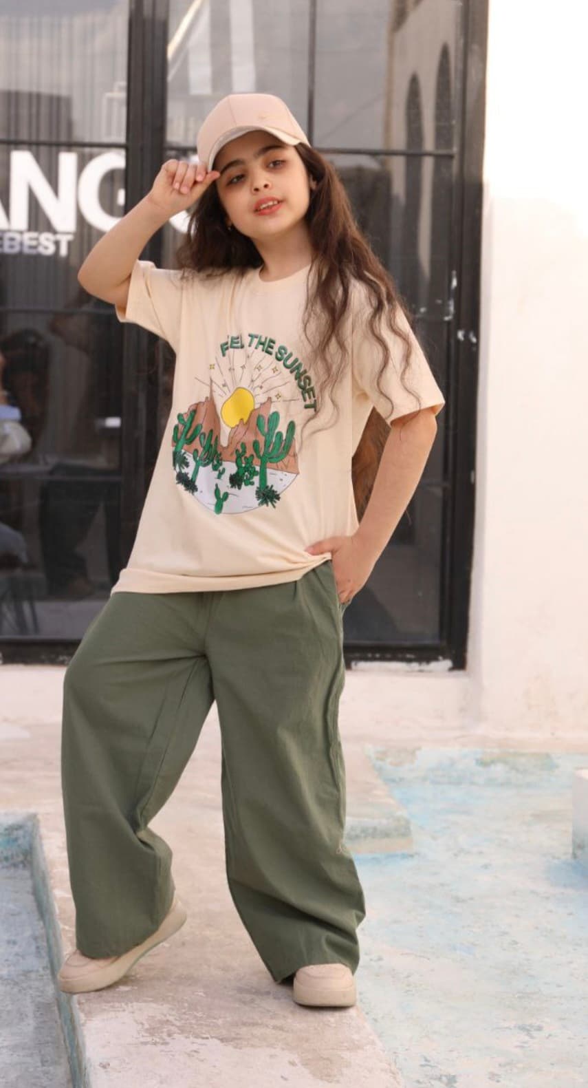 ست تیشرت شلوار لنین طرح کاکتوس مناسب ۳ تا ۱۲ سال شناسه: 736