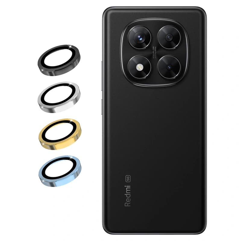 محافظ لنز دوربین Xiaomi Redmi Note 14 Pro 5G رینگی مدل شیشه ای آلومینیومی