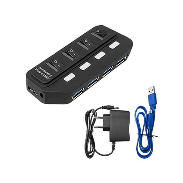 هاب ۴ پورت USB3.0 آداپتوردار مدل VS545