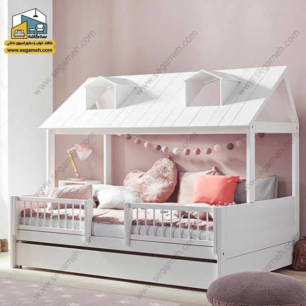 تخت خواب کودک و نوجوان کلبه BCP12