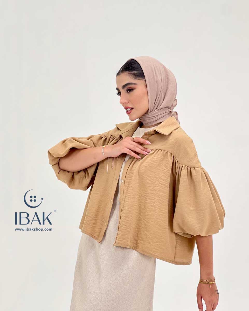 شومیز زنانه آستین پفی روما ibk