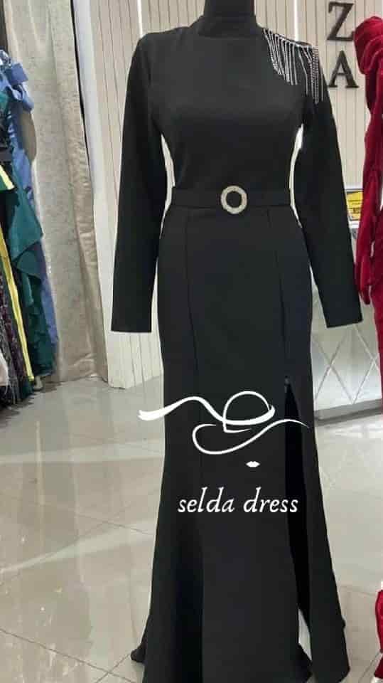 لباس شب شیک مشکی پوشیده زنانه و دخترانه ۱۳۱۱