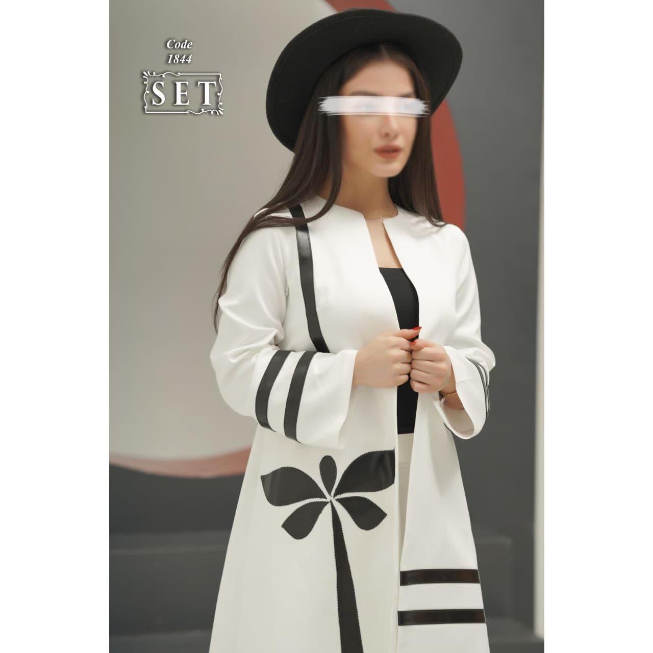 مانتو مزون دوز مجلسی مدل سنجاقک رنگ سفید آف وایت کد 1844 برند SET