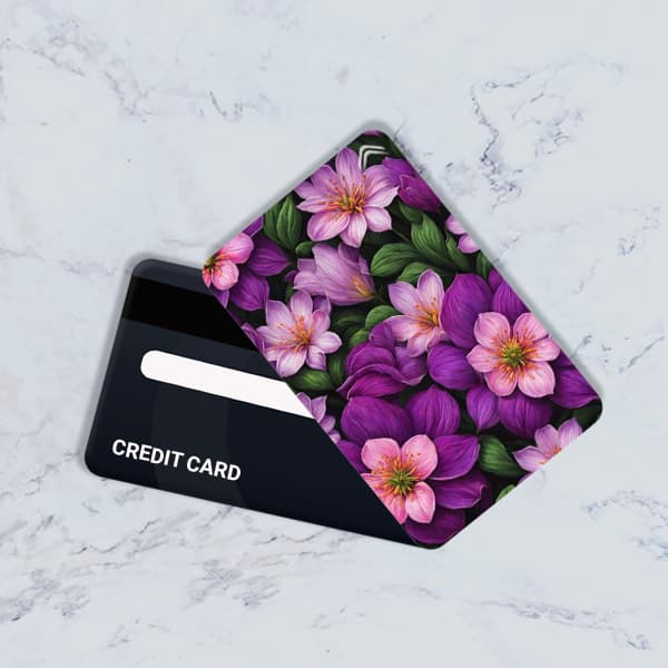 استیکر کارت بانکی مدل گلدار دخترانه کد CAC404-K