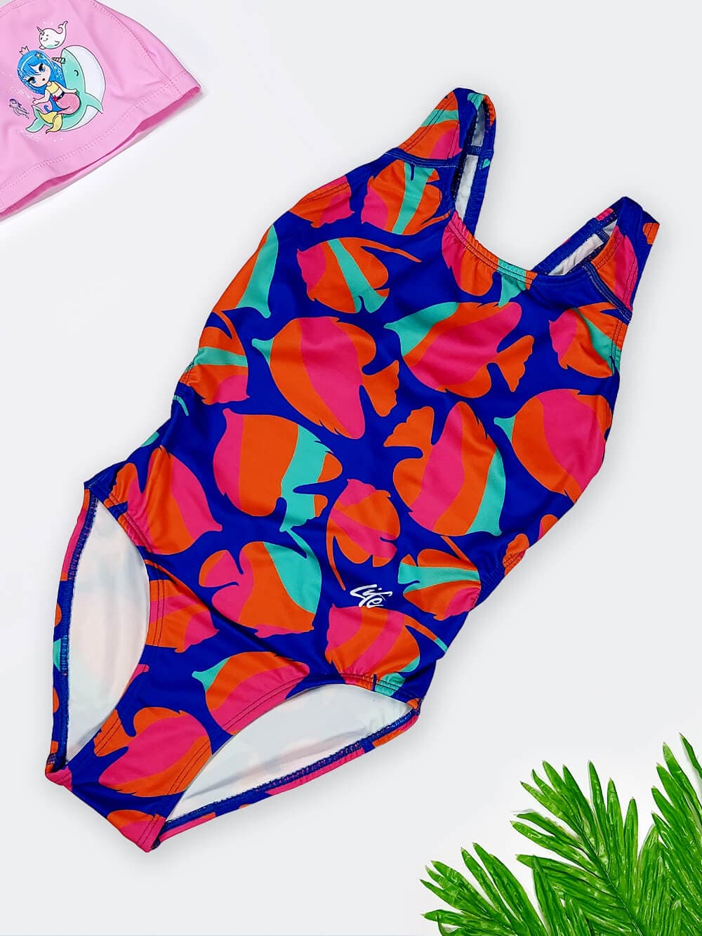 مایو دخترانه بچگانه و نوجوان برای استخر مدل پشت قهرمانی لایف ( Life ) طرح ماهی