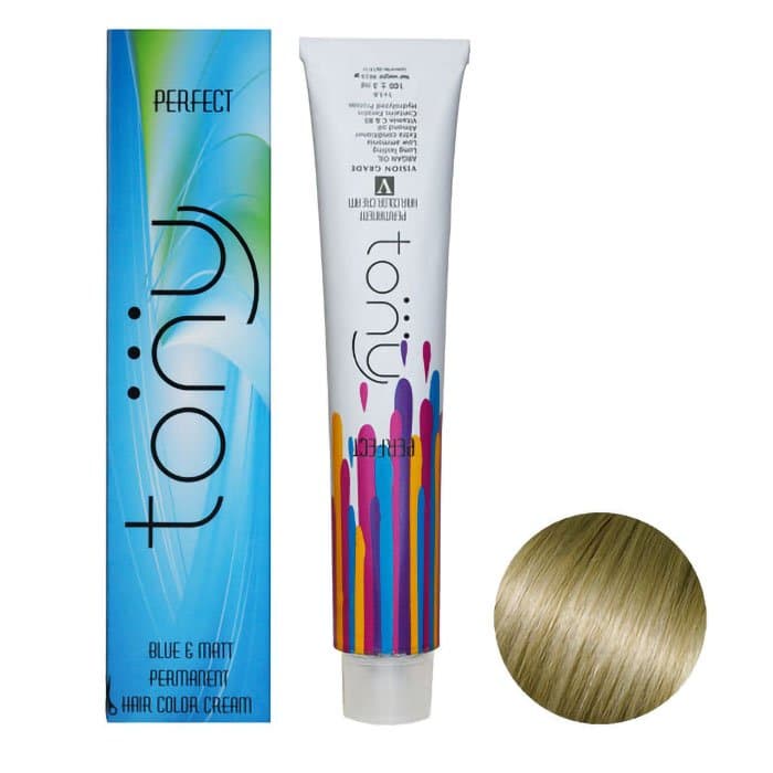 رنگ مو تونی سری زیتونی شماره 9.2 حجم 100 میلی لیتر رنگ بلوند زیتونی خیلی روشن