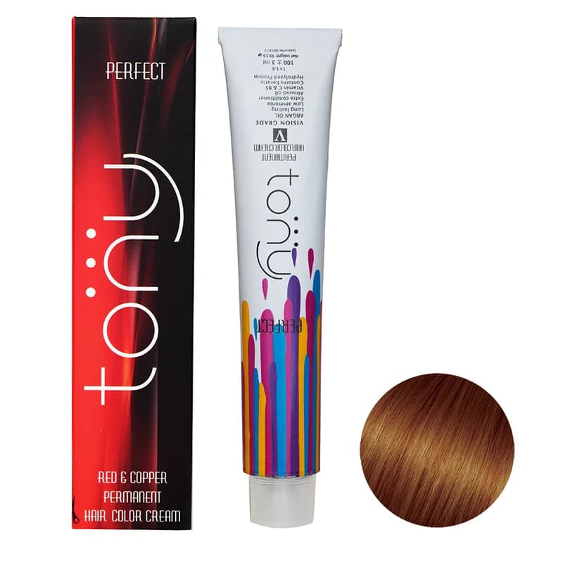 رنگ مو تونی سری مسی شماره 6.4 حجم 100 میلی لیتر رنگ بلوند مسی تیره