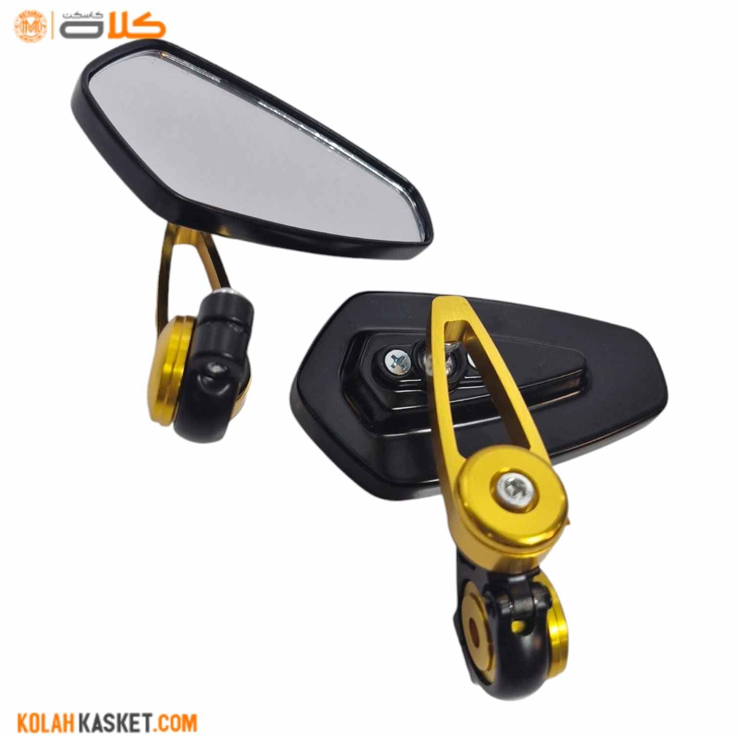 آینه موتور سیکلت سر فرمان CNC طلایی مدل T02