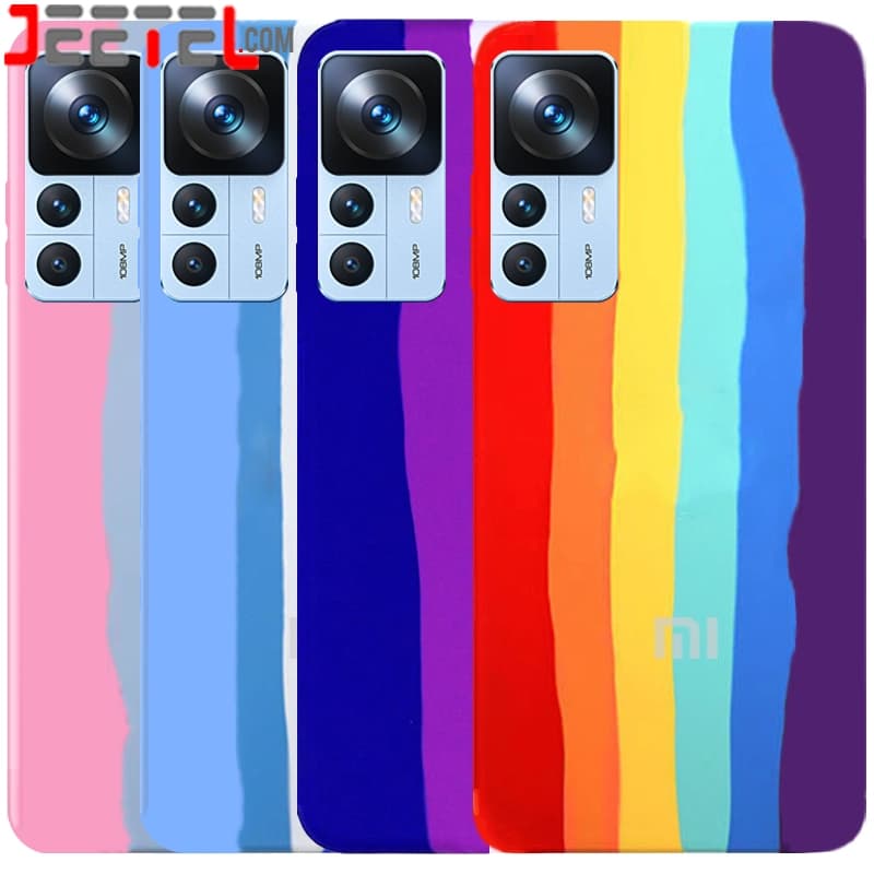 قاب سیلیکونی رنگین کمانی گوشی Xiaomi 12T / 12T Pro مدل زیر بسته محافظ لنزدار (ویتنامی اورجینال)