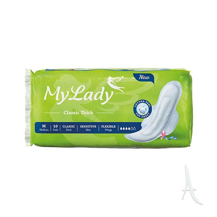 نوار بهداشتی بالدار مشبک کلاسیک ضخیم مای لیدی سایز متوسط