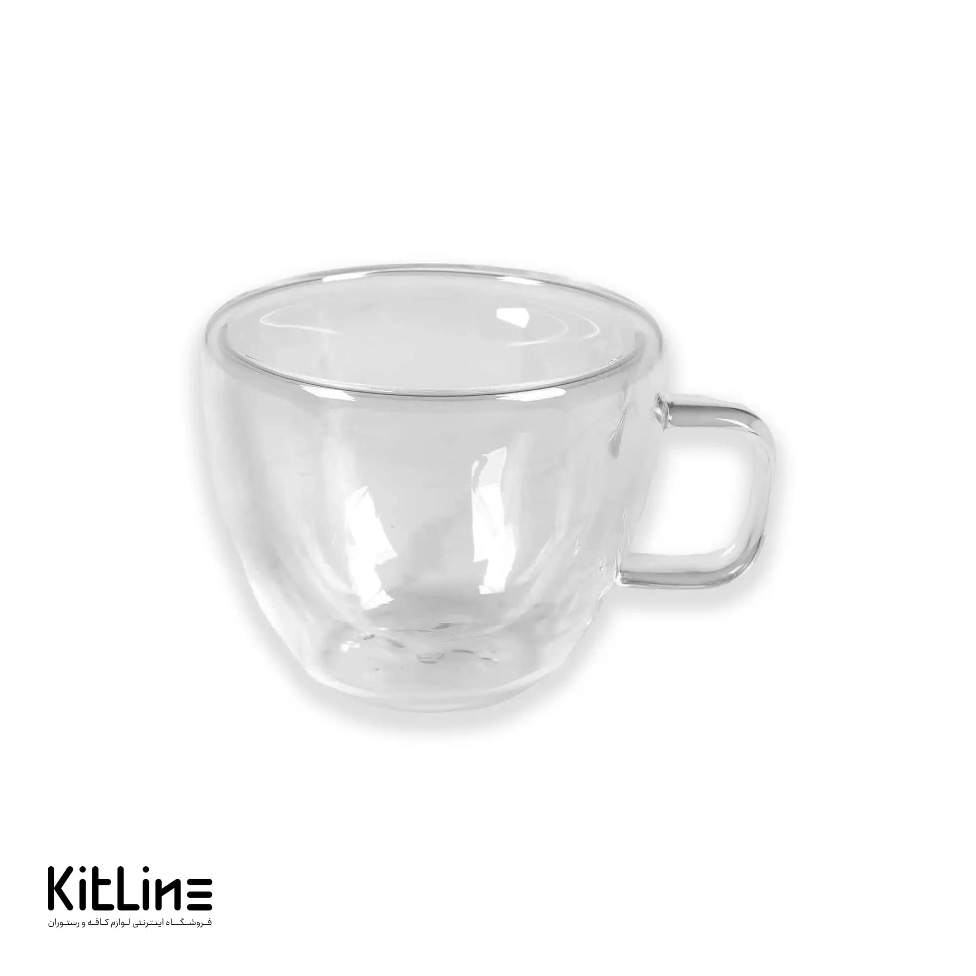 فنجان شیشه ای دو جداره ۱۵۰ میلیلیتری