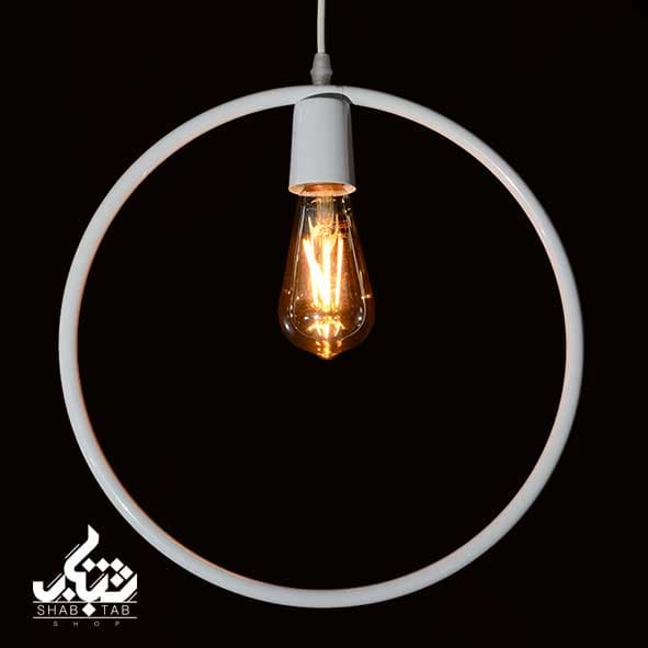 لوستر مدرن تک شعله هندسی دایره سفید کد 1289