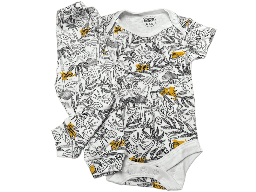 بادی آستین کوتاه و شلوار نوزادی ماماس اند پاپاس Mamas & papas