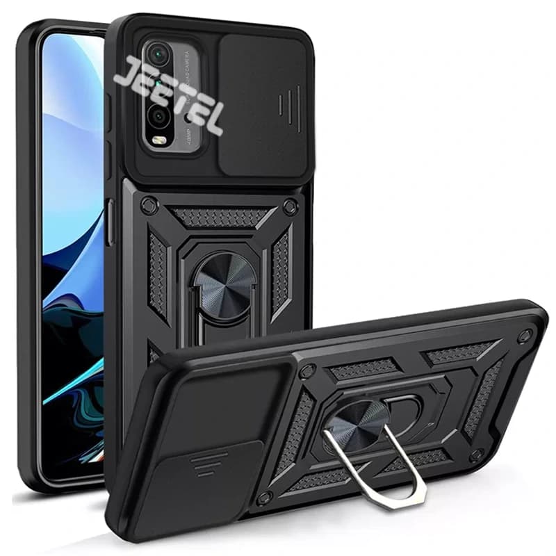 قاب کشویی بتمنی مدل آهنربایی هولدردار برای گوشی Xiaomi Poco M3 طرح اسلاید آرمور