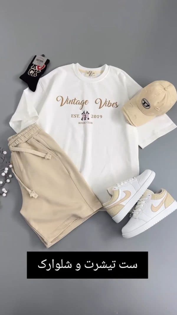 تیشرت و شلوارک مردانه مدل وینتج