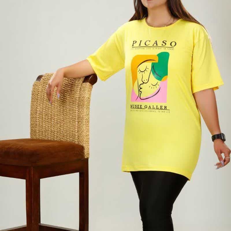 تیشرت لانگ چاپ رخ (پک 6 عددی)