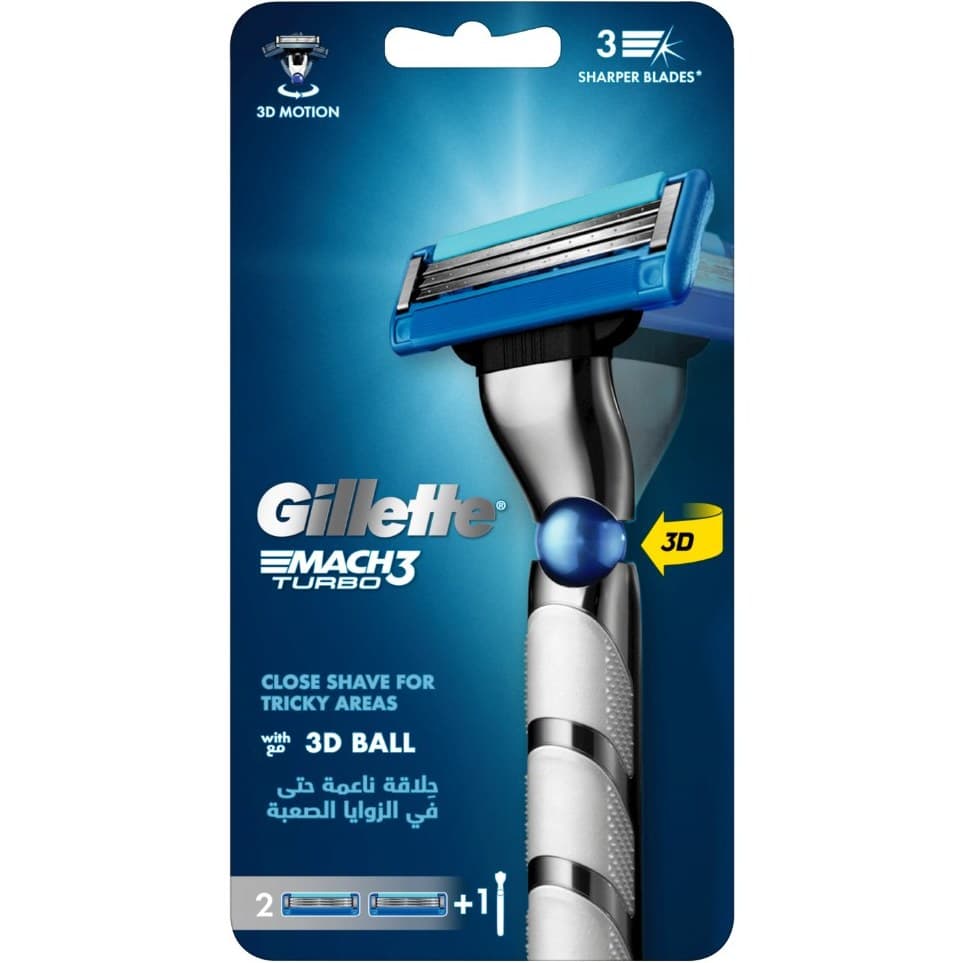 خودتراش ژیلت مدل Mach3 Turbo 3D به همراه دو یدک