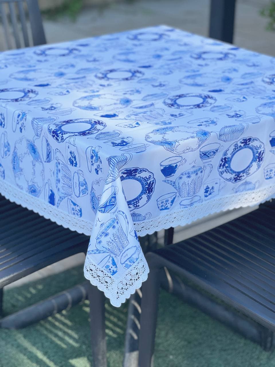 رومیزی پارچه ای قلم آبی