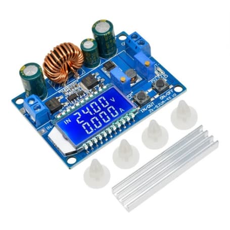 ماژول مبدل DC-DC کاهنده و افزاینده HW-140 دارای نمایشگر با امکان کنترل جریان و ولتاژ خروجی