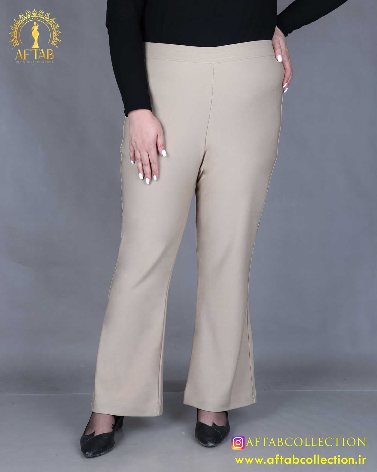 شلوار کرپ کش دمپا گشاد سایزبزرگ2029