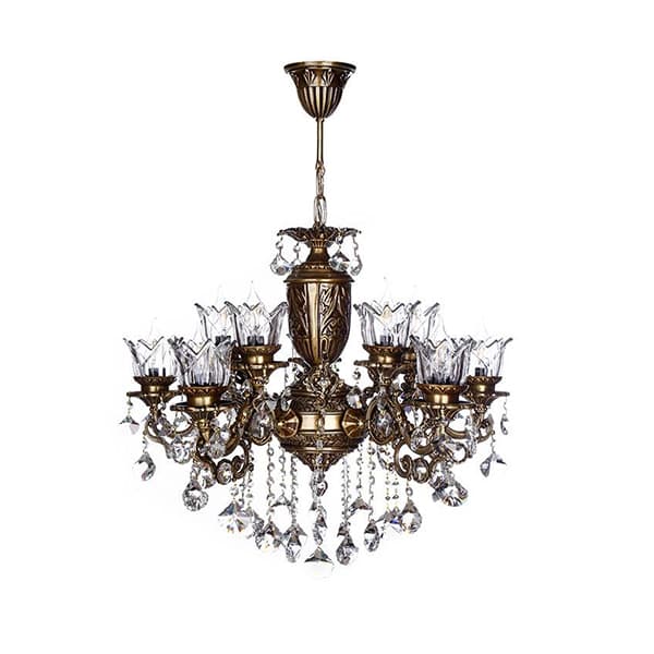 لوستر 10 شعله چشمه نور کد S3546/5A زیتونی