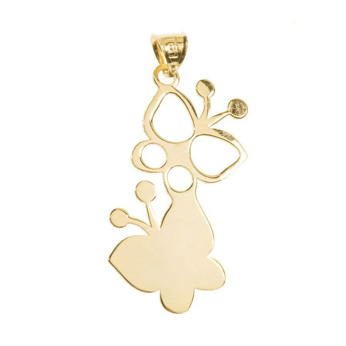 آویز طلا زنانه طرح پروانه پر و خالی قو طلایی کد P017894