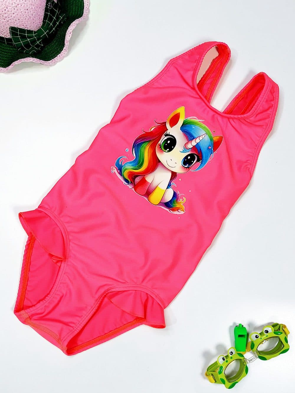 مایو شنا بچگانه دخترانه صورتی رنگ اسب تک شاخ لایف ( Life ) اسلیپ پشت قهرمانی