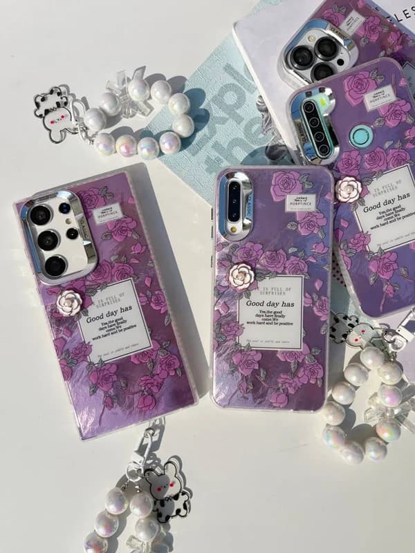 گارد گوشی سامسونگ ماربل گل بنفش 🌺