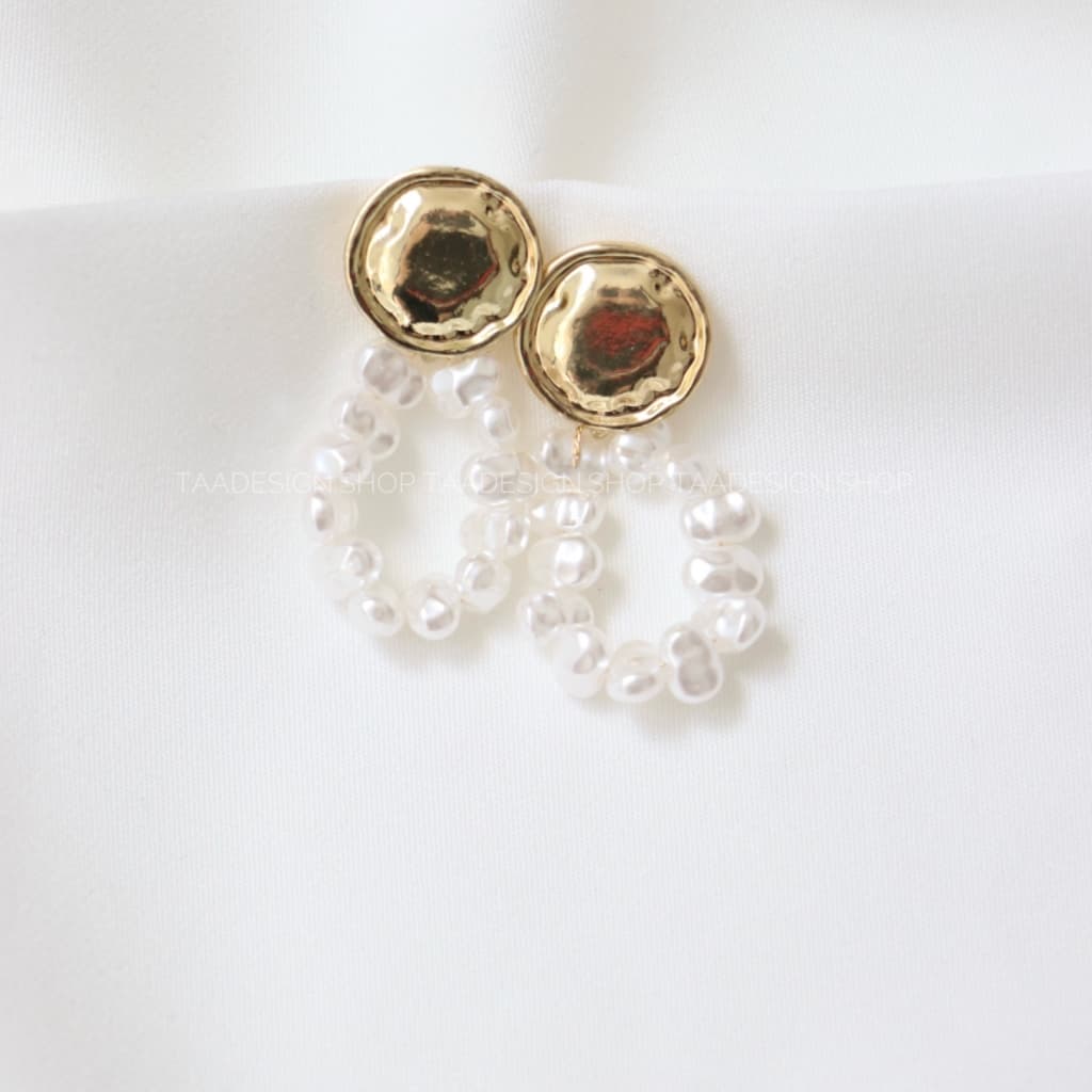 گوشواره طرح مروارید پرورشی مدلEa9013