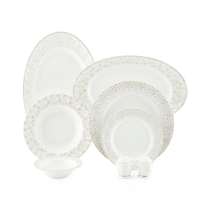 سرویس چینی زرین 6 نفره غذاخوری کاررا گلد (29 پارچه)