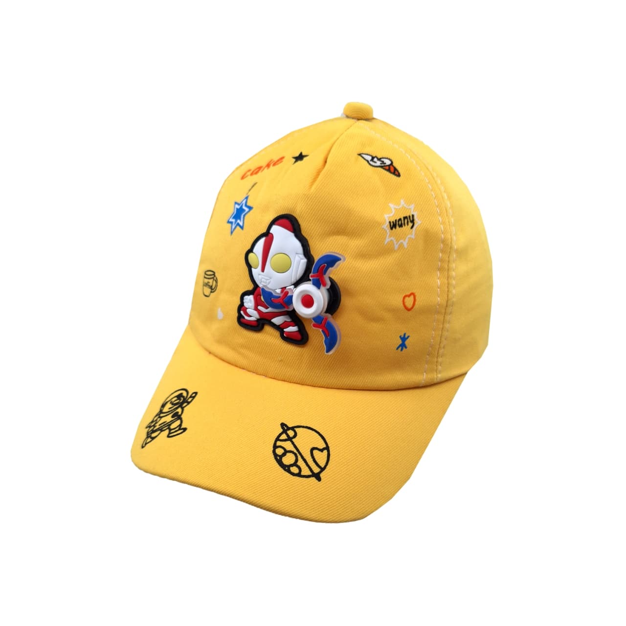 کلاه بچگانه مدل ربات فرفره ای کد 1949 رنگ زرد