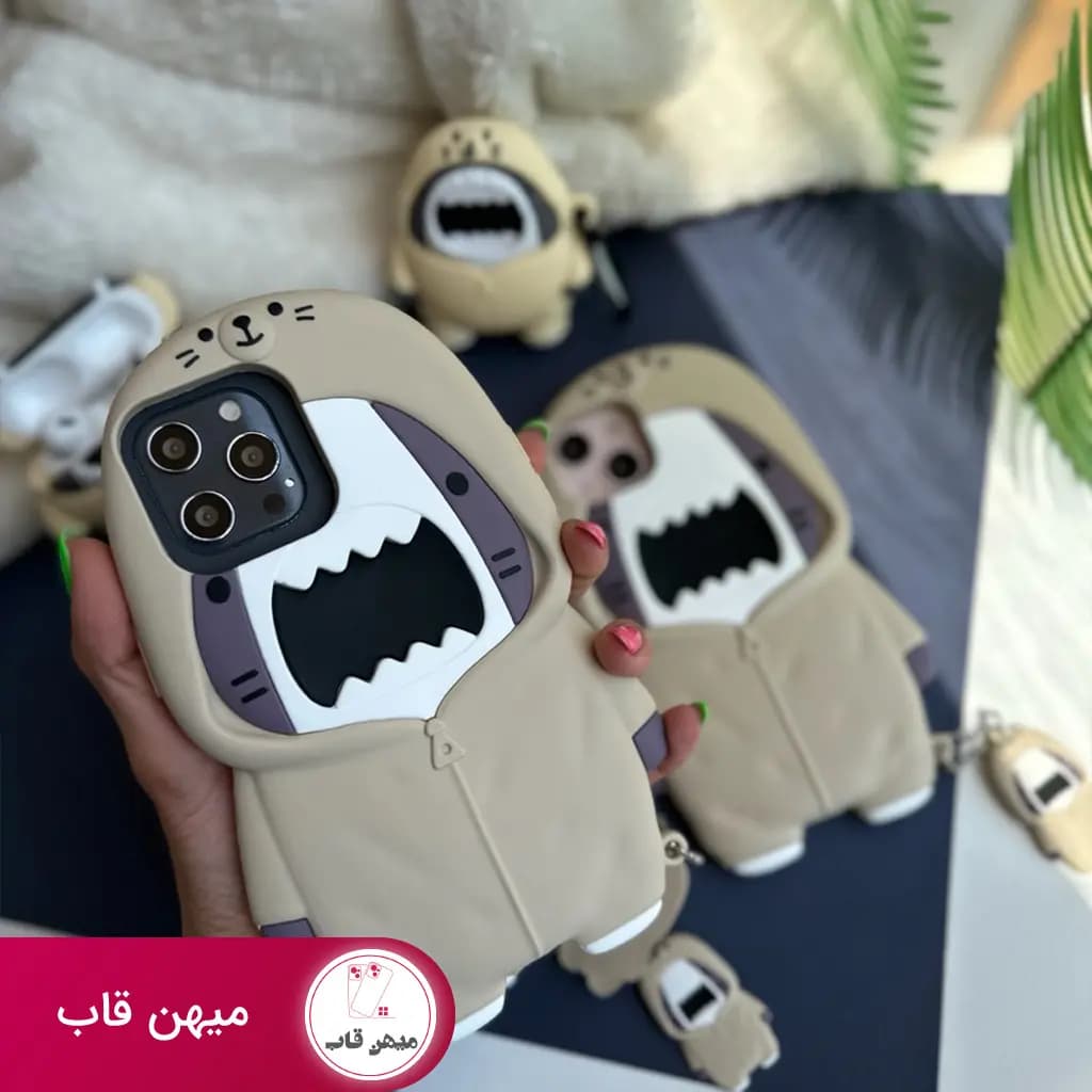 قاب گوشی آیفون Shark سیلیکونی با آویز - کد (۲۲۵۸۵)