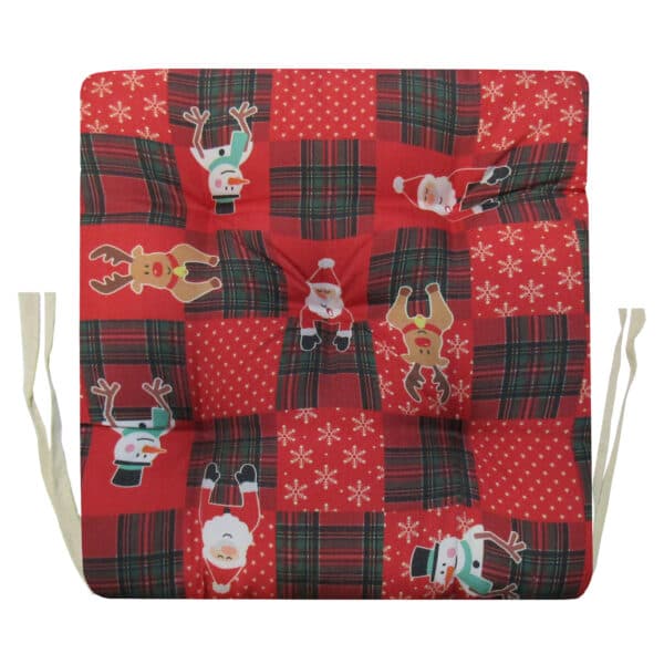 سورل تشک صندلی مربع زمینه قرمز طرح آدم برفی