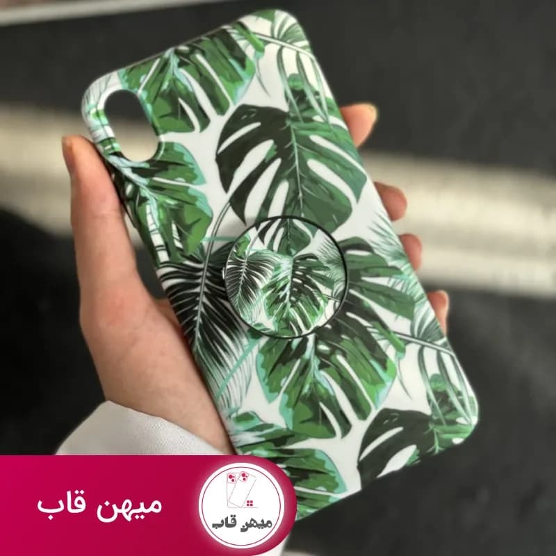 قاب موبایل آیفون برگ انجیری سبز - کد (۹۹۳۰۹)