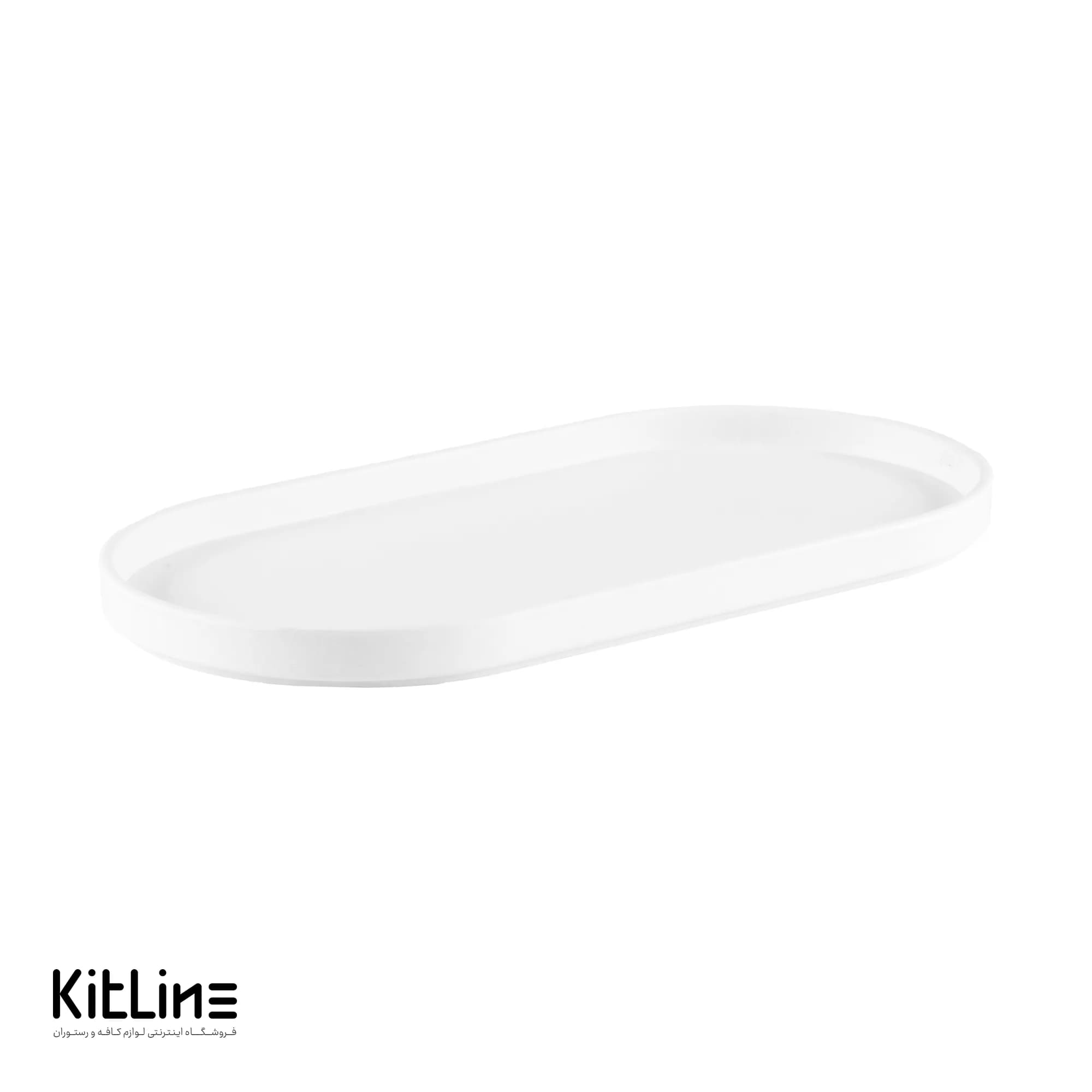 دیس ملامین بیضی کوچک لبه دار ۱۲×۲۴ سانتیمتری سفید Fede Group