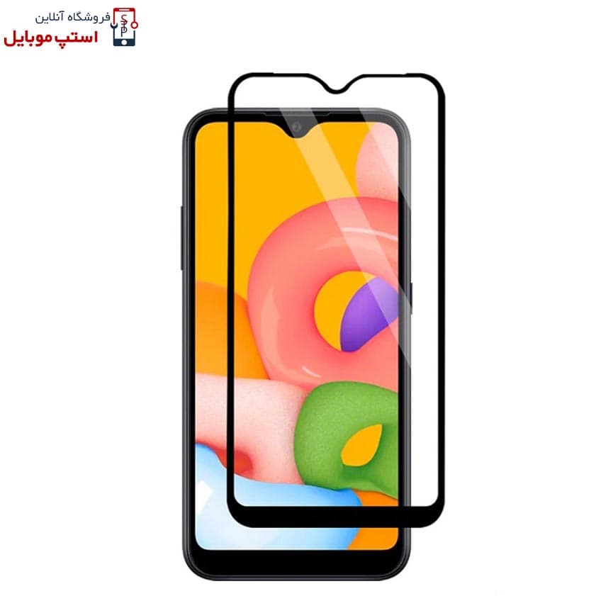 گلس سامسونگ SAMSUNG GALAXY A01 مدل شیشه ای فول تمام صفحه