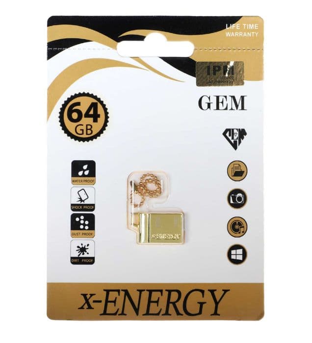 فلش مموری ایکس-انرژی مدل Golden Gem USB2.0 ظرفیت 64 گیگابایت