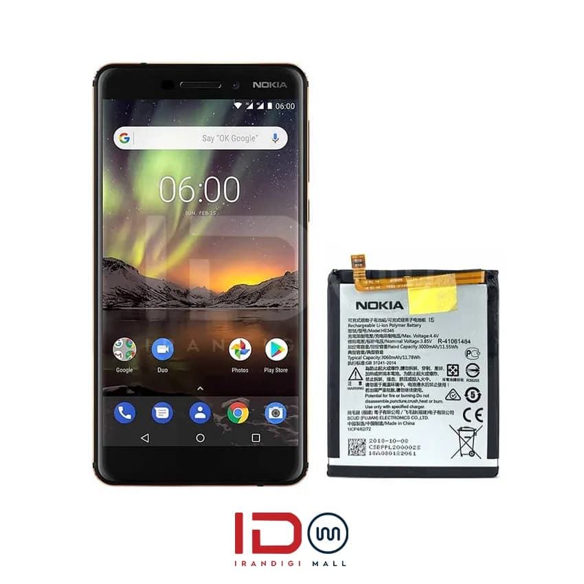 باتری اورجینال گوشی موبایل نوکیا 6.1 مدل HE342