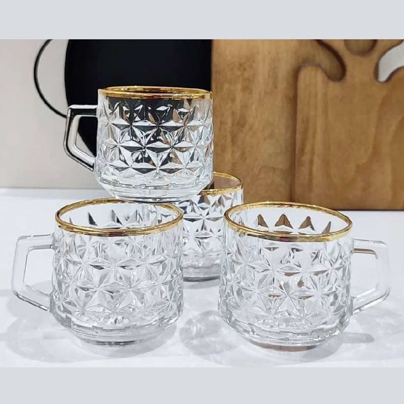 نیم لیوان لب طلا مدل الیکا اصفهان بسته 6 عددی