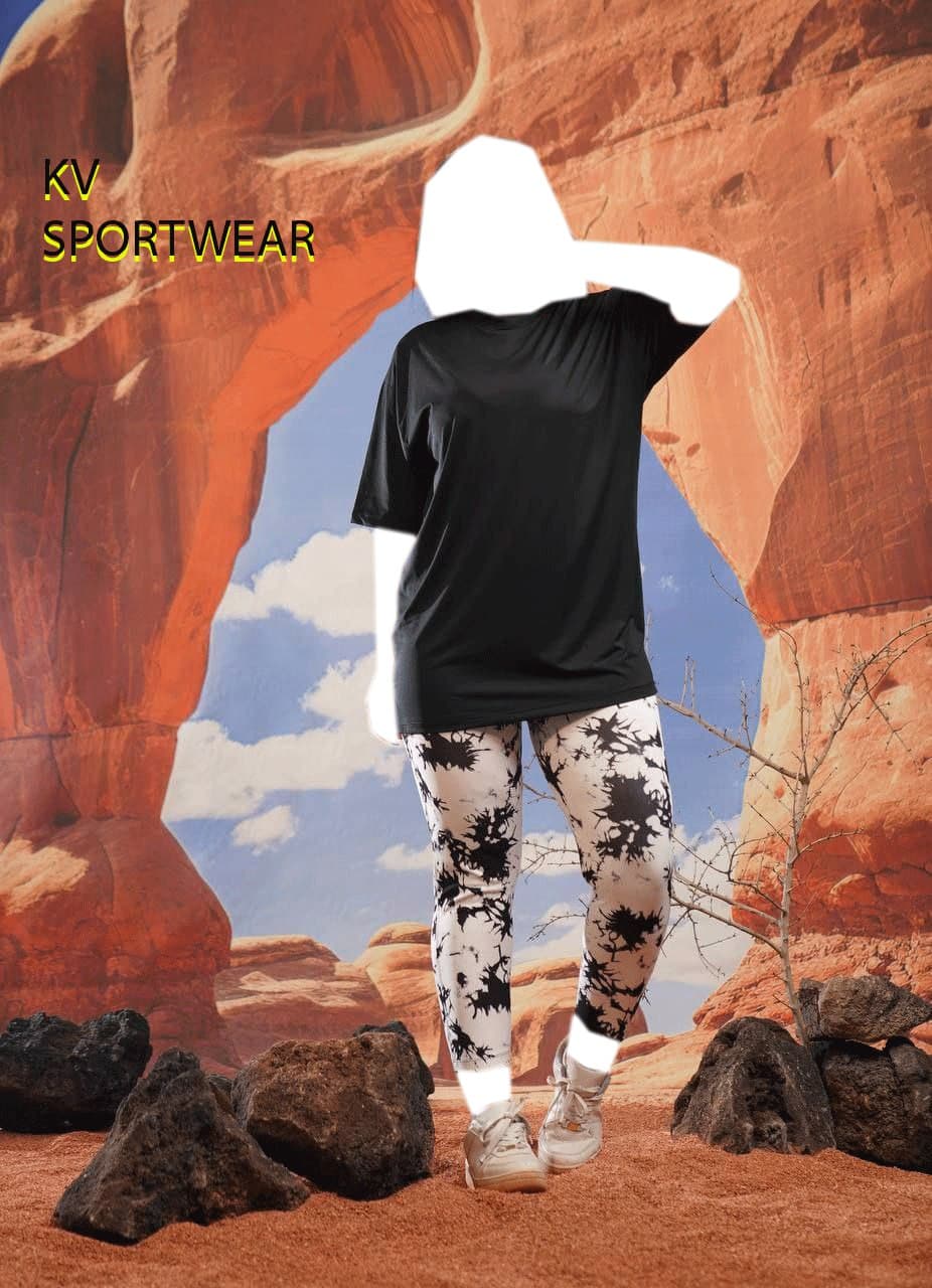 ست تیشرت لگ سایز بزرگ اسپرت ورزشی زنانه کد 006