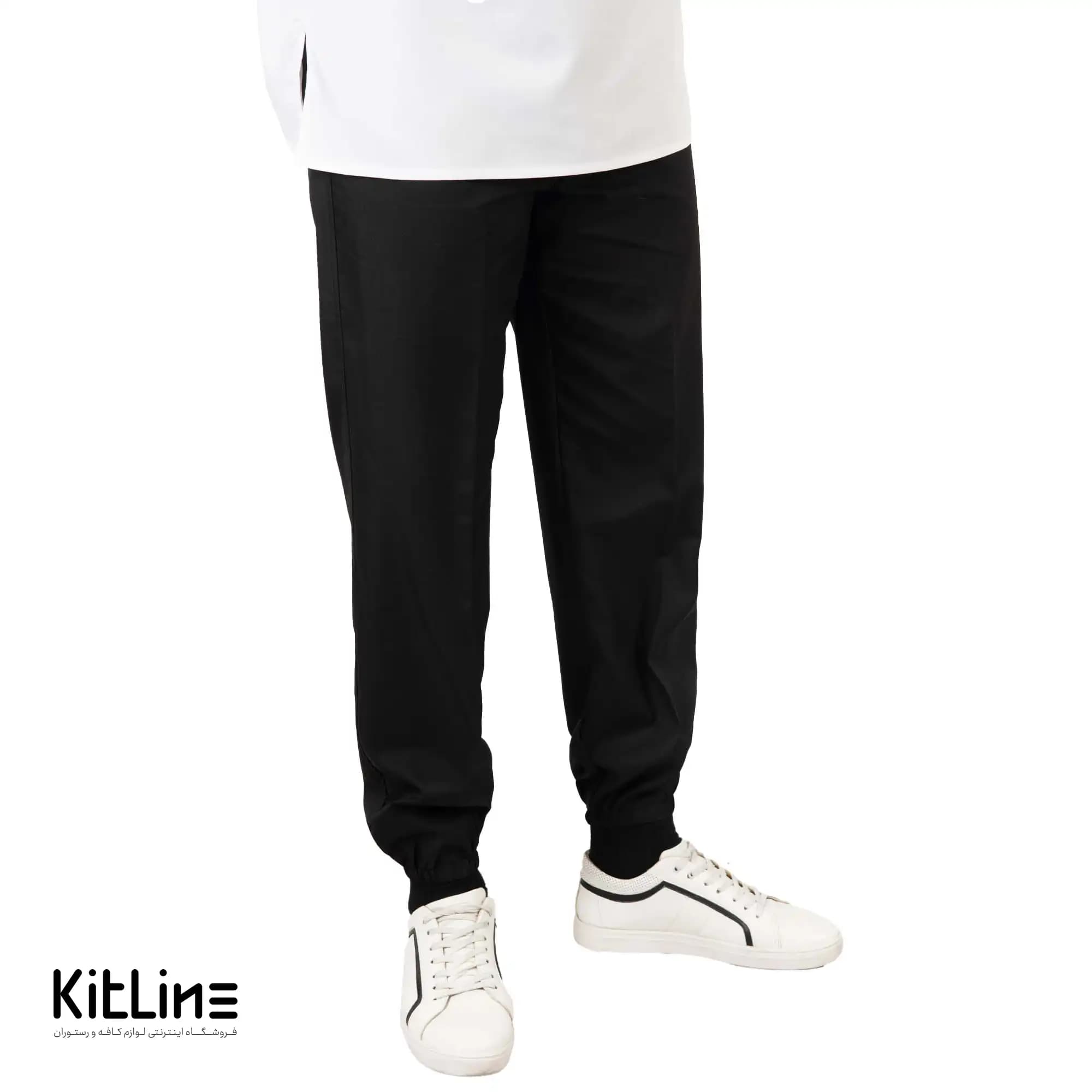 شلوار ترگال کمر و دمپا کش مشکی پوشاکو