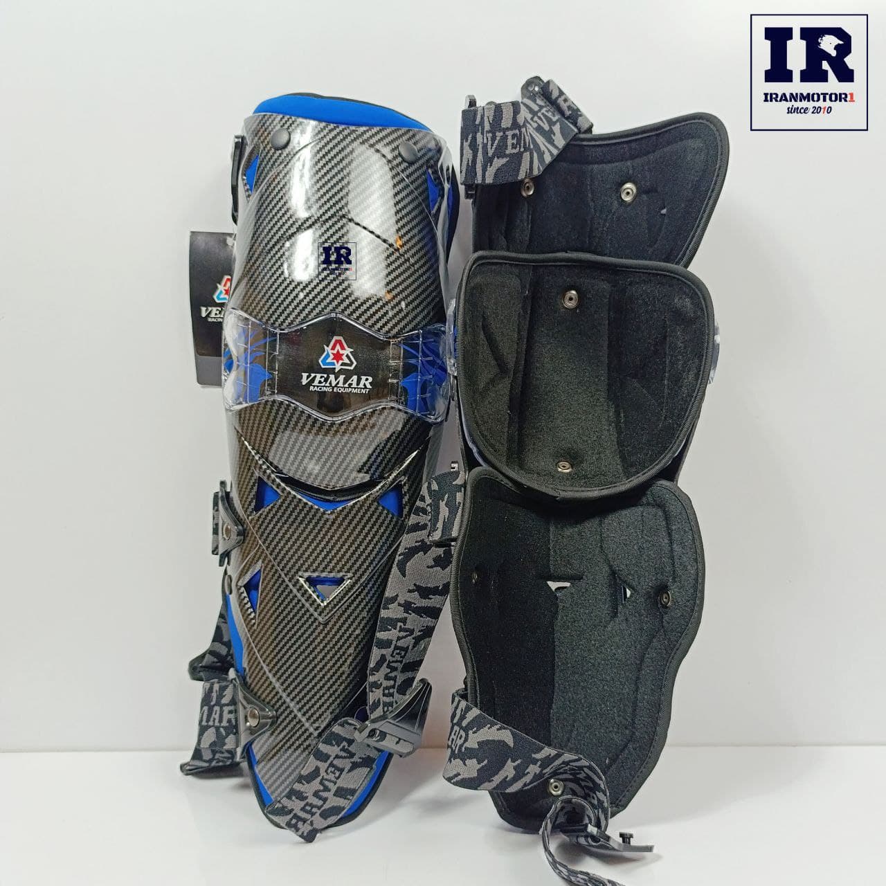 زانوبند لولایی موتورسواری ویمار طرح کربن VEMAR