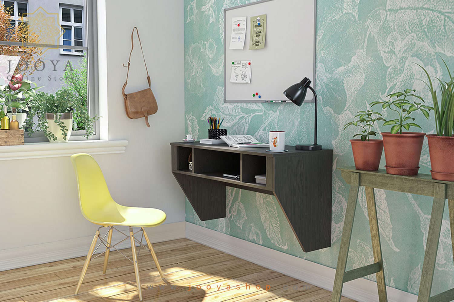 میز تحریر دیواری مدرن صنوبر مدل WT 505