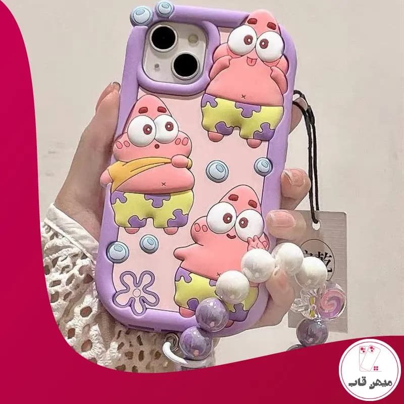 قاب گوشی آیفون پاتریک سیلیکونی ۳d همراه آویز - کد (۱۲۰۰)