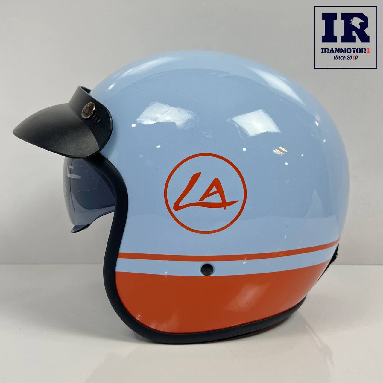 کلاه کاسکت وسپایی jyt جی وای تی آبی نارنجی